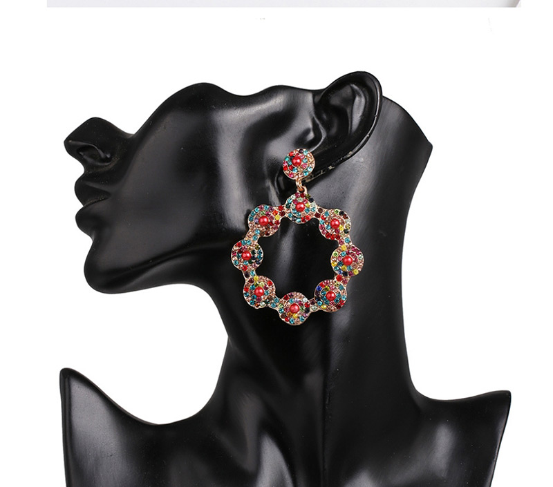 Fashion Color Diamond Flower Earrings,Drop Earrings