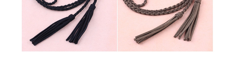 Fashion Black Woven Korean Cashmere Waist Chain,Waist Chain