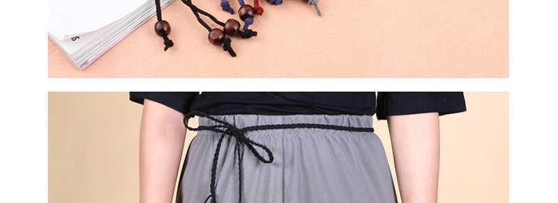 Fashion Black Korean Velvet Knotted Woven Bow Thin Belt,Thin belts