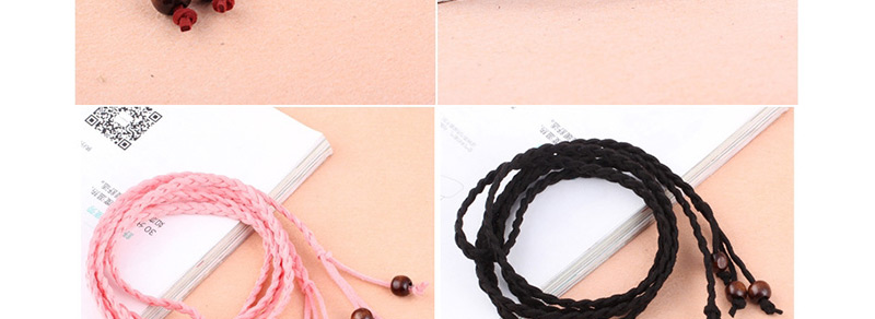 Fashion Pink Korean Velvet Knotted Woven Bow Thin Belt,Thin belts