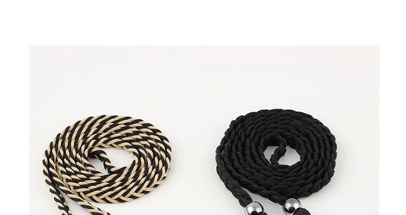 Fashion Black Bow Woven Fringe Belt,Thin belts