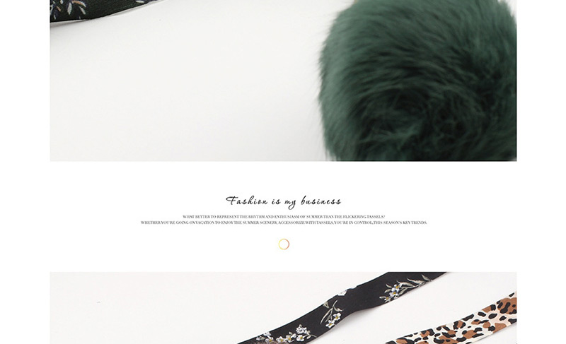 Fashion Black Pompom Flower Woolen Rabbit Tassel Tassel Waist Chain,Waist Chain