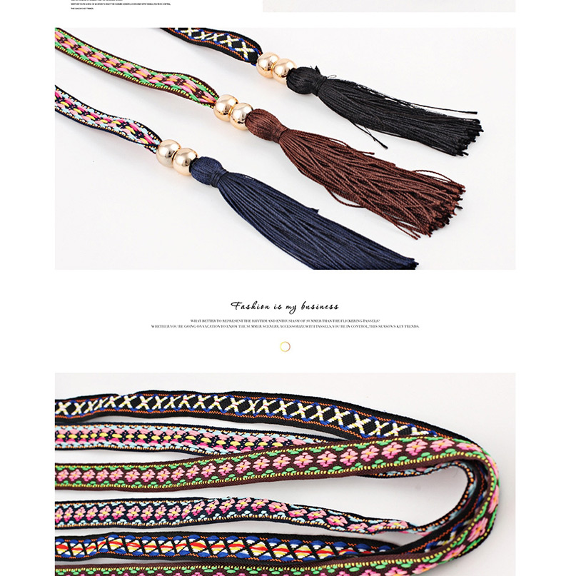Fashion Coffee Tassel Fringed Thin Belt,Thin belts