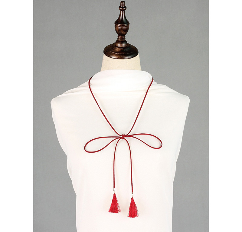 Fashion Red Bow Fringed Thin Waist Chain,Waist Chain
