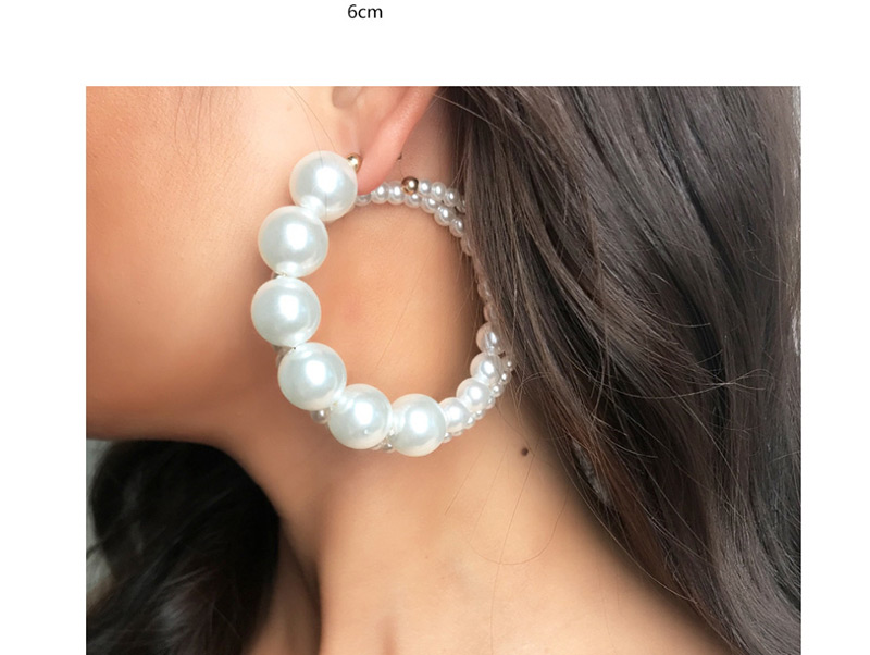 Fashion White Ring Pearl Earrings,Drop Earrings