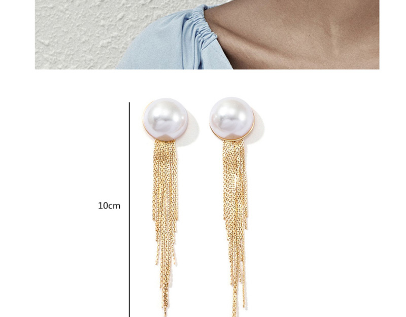Fashion Gold Alloy Fringed Pearl Earrings,Drop Earrings