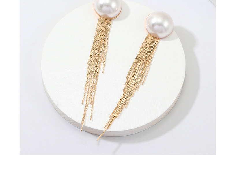 Fashion Gold Alloy Fringed Pearl Earrings,Drop Earrings