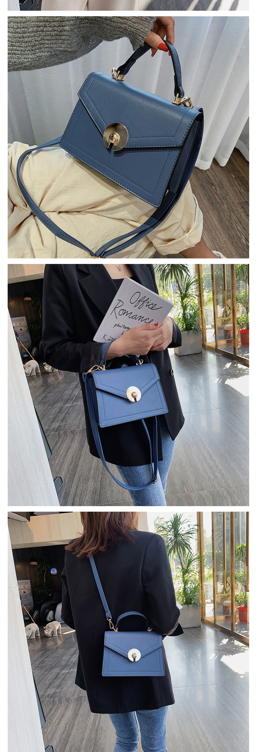 Fashion Blue Lock Bag Shoulder Messenger Bag,Shoulder bags