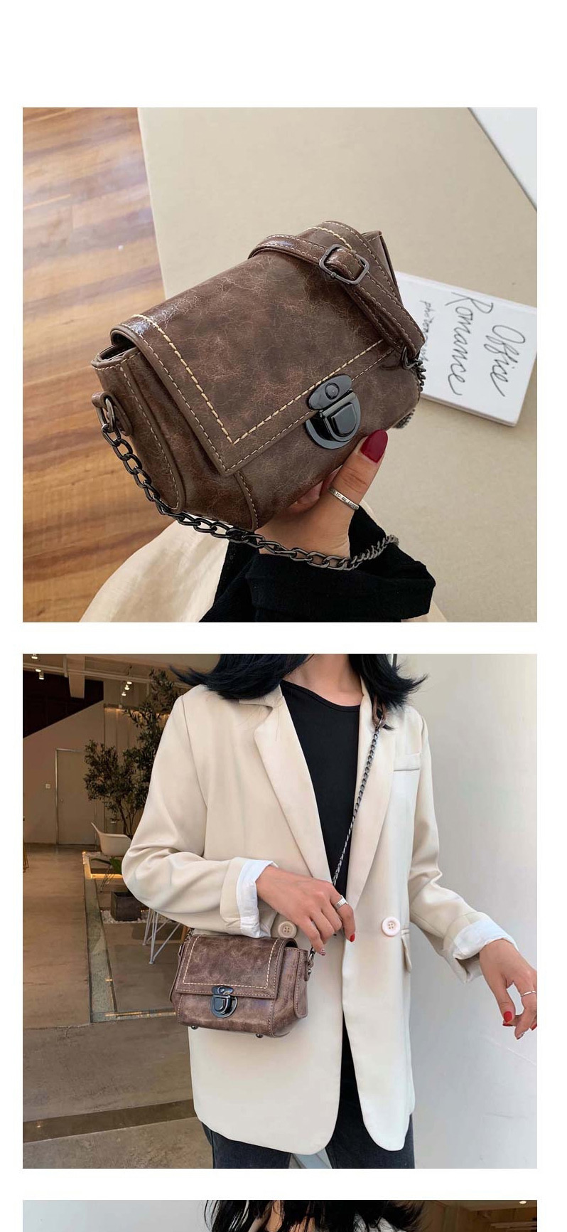 Fashion Coffee Color Chain Crossbody Shoulder Bag,Shoulder bags