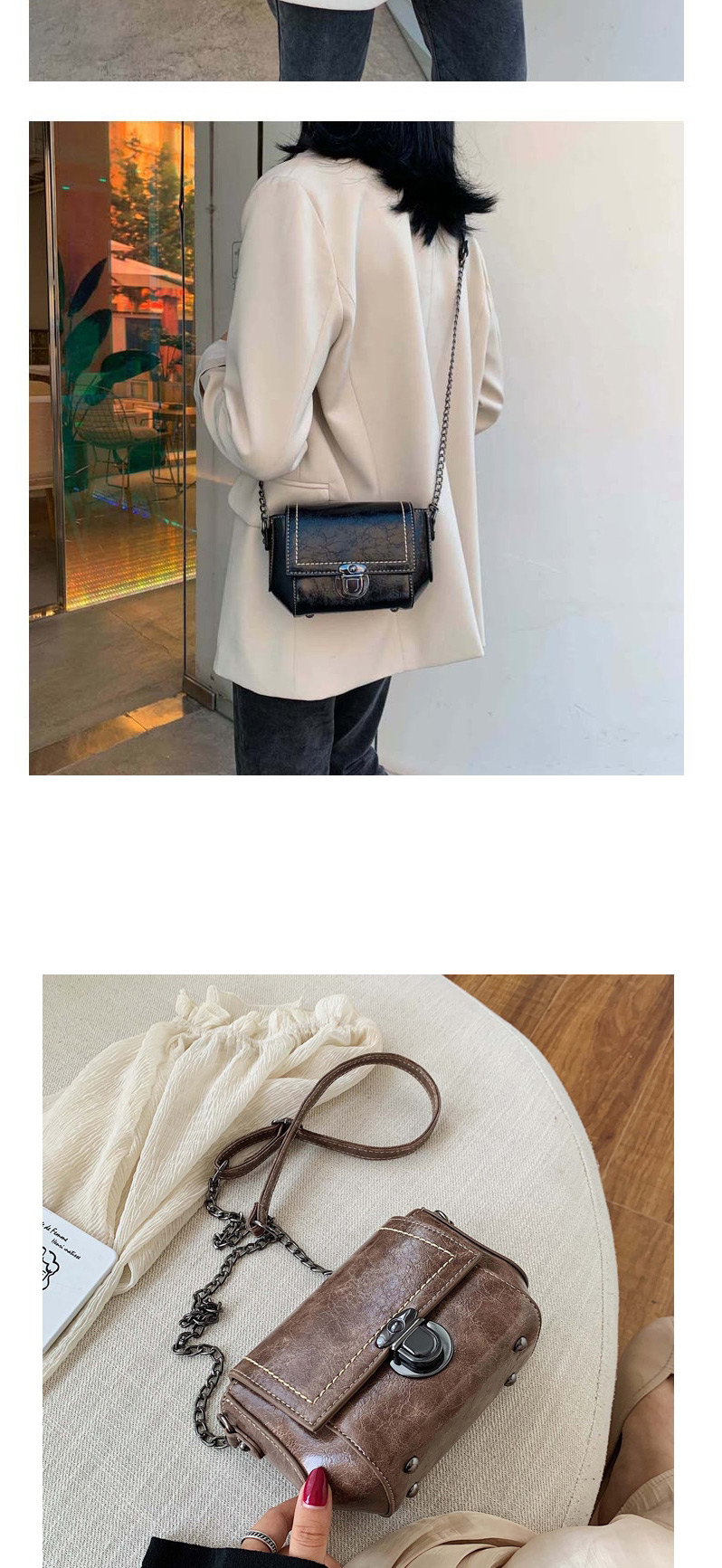 Fashion Black Chain Crossbody Shoulder Bag,Shoulder bags