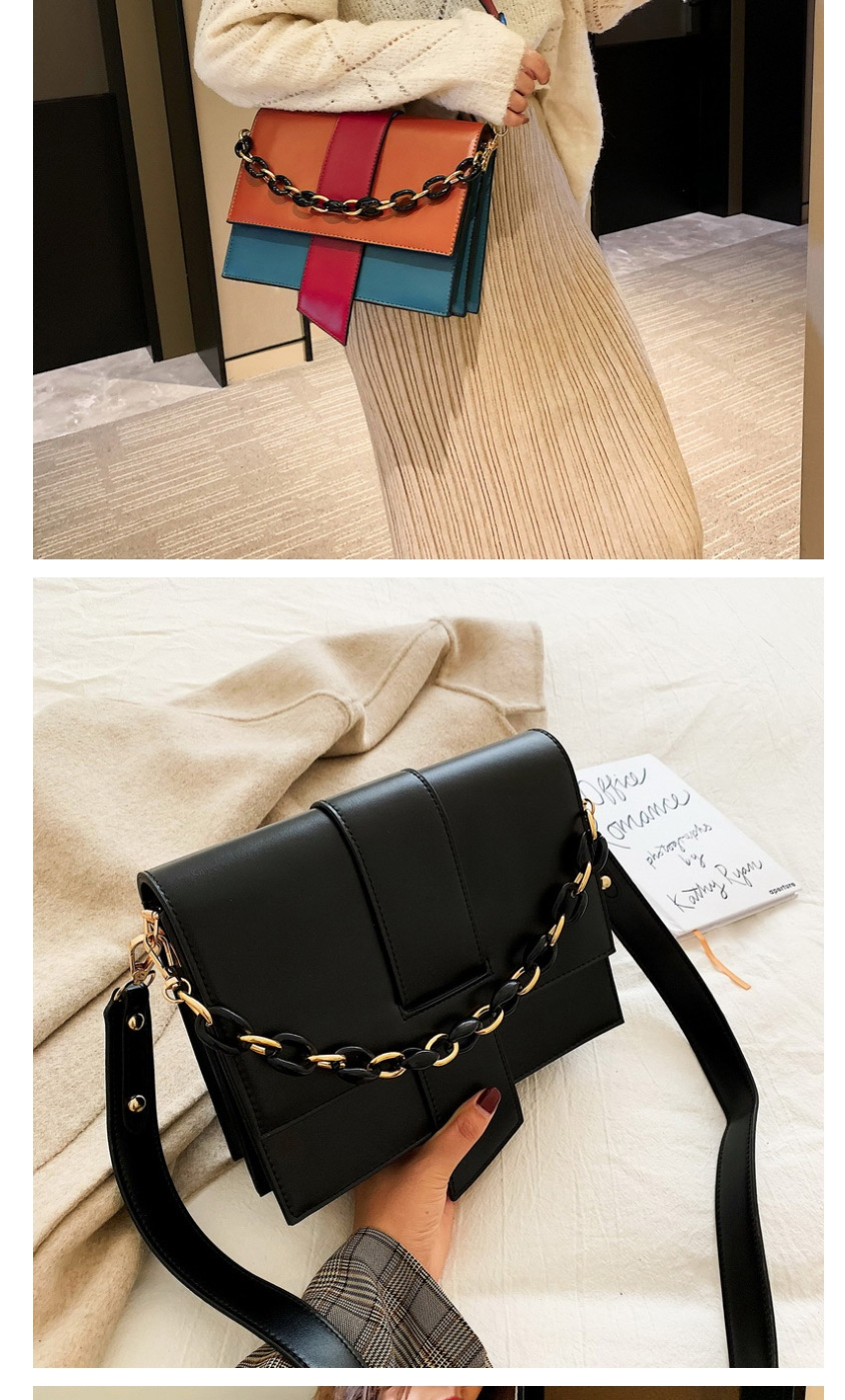 Fashion Black Chain Contrast Color Crossbody Shoulder Bag,Shoulder bags