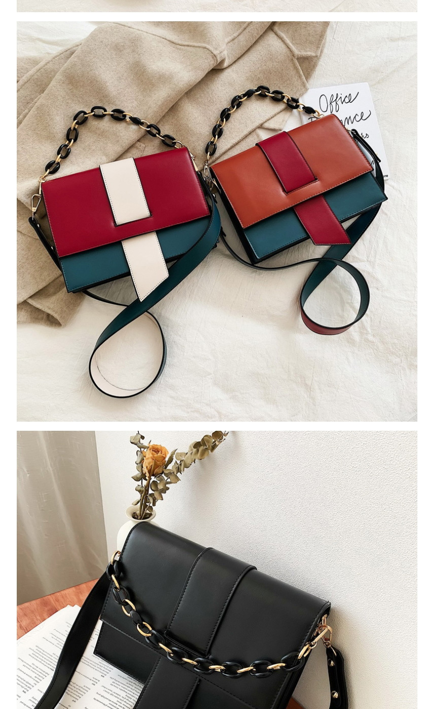 Fashion Black Chain Contrast Color Crossbody Shoulder Bag,Shoulder bags