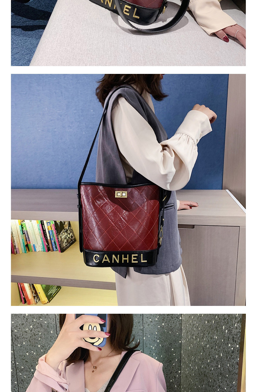 Fashion Red Embroidery Bag Lock Shoulder Bag,Shoulder bags