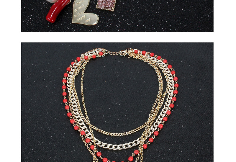Fashion Gold Multi-layer Alloy Love Love Necklace,Multi Strand Necklaces