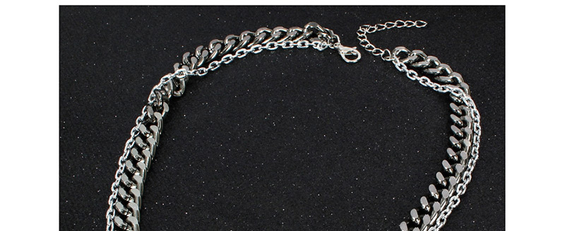 Fashion Gun Black Alloy Pearl Double Layer Necklace,Multi Strand Necklaces