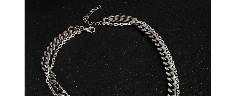 Fashion Gun Black Alloy Pearl Double Layer Necklace,Multi Strand Necklaces