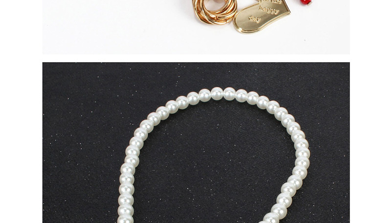 Fashion Gold Locked Love Imitation Pearl Necklace,Multi Strand Necklaces