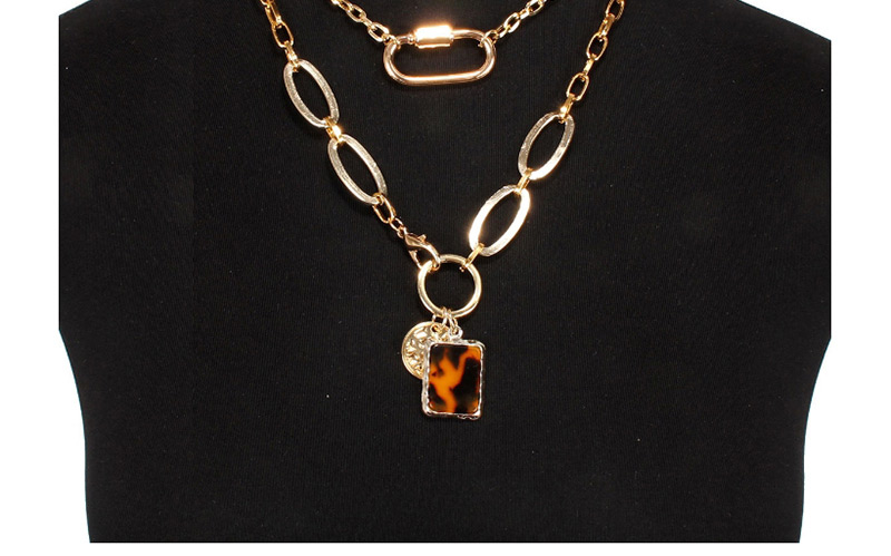 Fashion Gold Locking Multi-layer Necklace,Multi Strand Necklaces