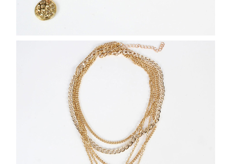 Fashion Gold Multi-layer Round Necklace,Multi Strand Necklaces