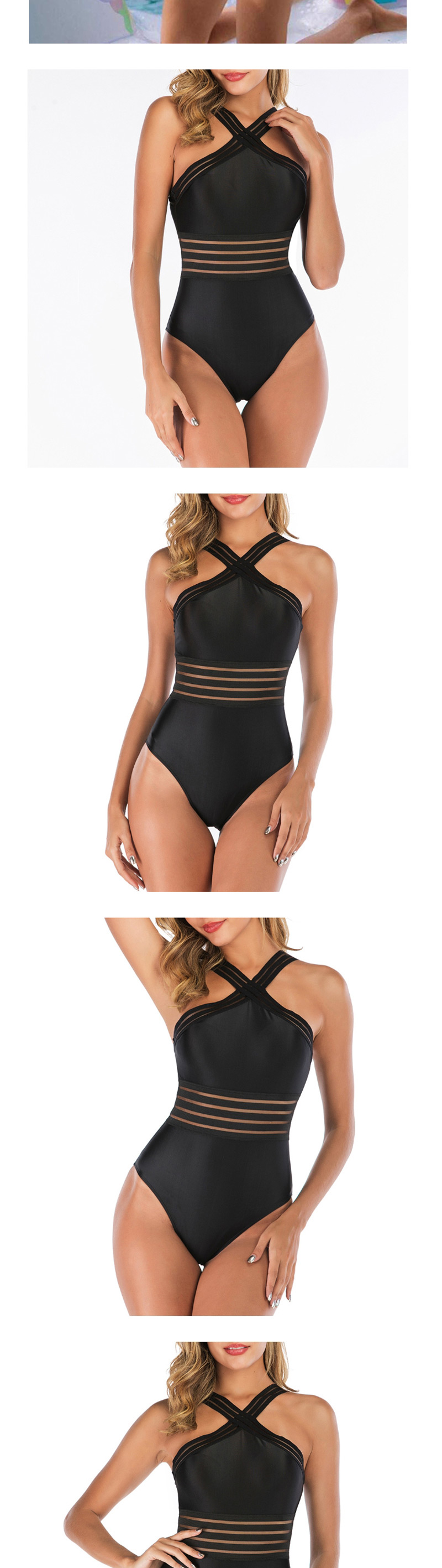 Fashion Red Cross Ribbon Bandage One Piece Swimsuit,One Pieces