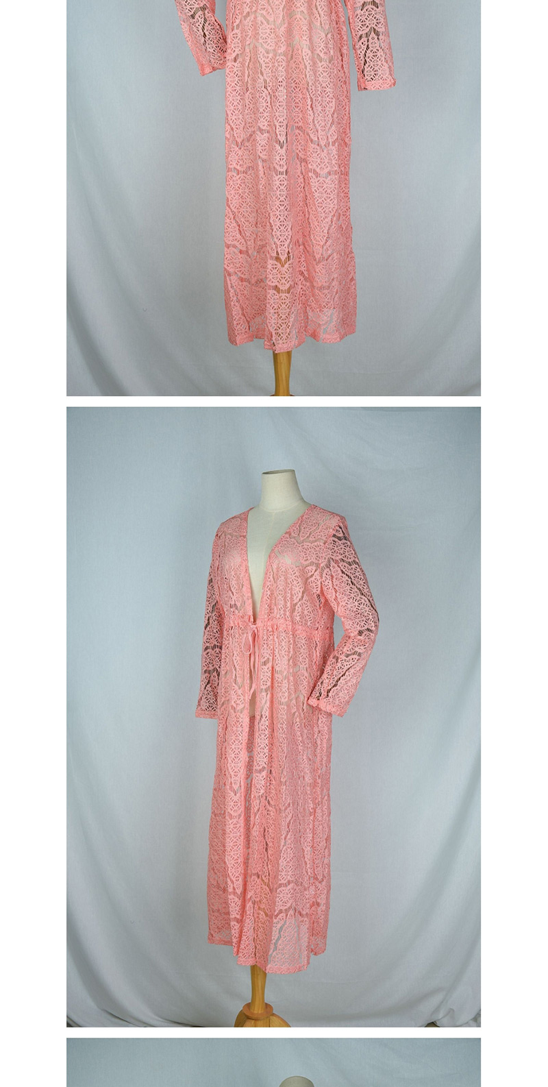 Fashion Pink Lace Sun Protection Dress,Sunscreen Shirts
