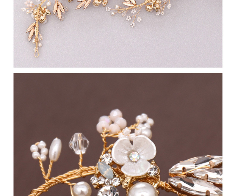 Fashion Gold Woven Flower Crystal Hair Clip,Hairpins