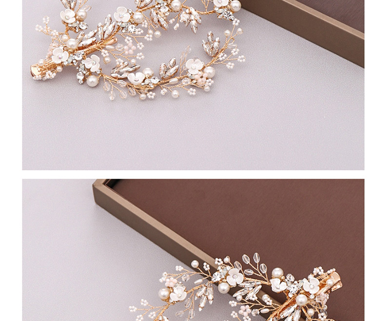 Fashion Gold Woven Flower Crystal Hair Clip,Hairpins