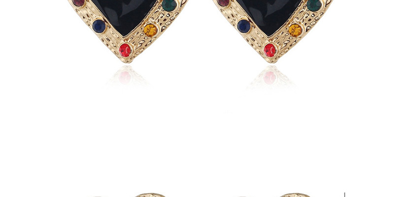 Fashion Black Metal Pearl Heart Tassel Earrings,Drop Earrings