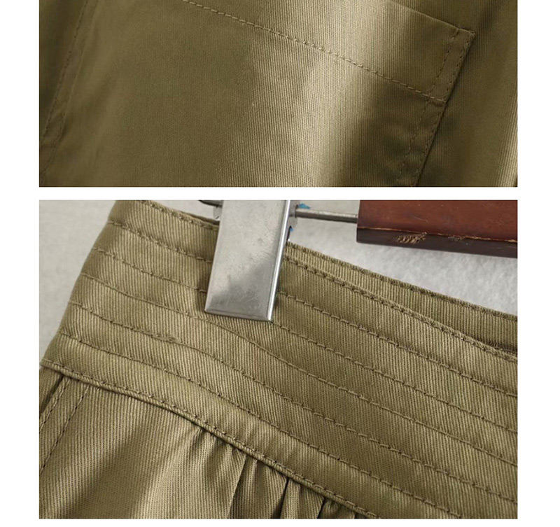 Fashion Green Strap Straight Pants,Pants