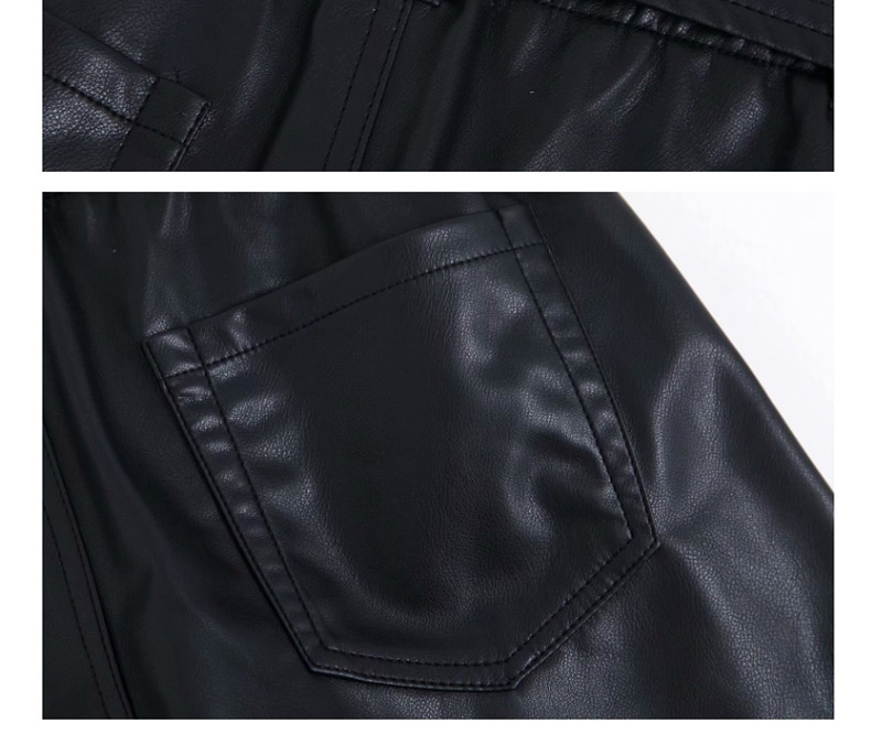 Fashion Black Faux Leather Lace Shorts,Shorts