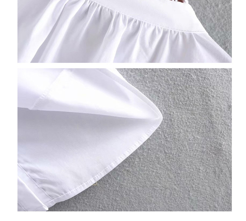 Fashion White Corrugated Poplin Shirt,Blouses
