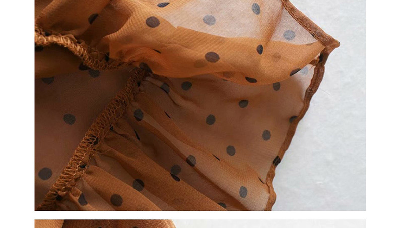 Fashion Caramel Colour Laminated Ruffled Wave Skirt Dress (two Sets),Long Dress