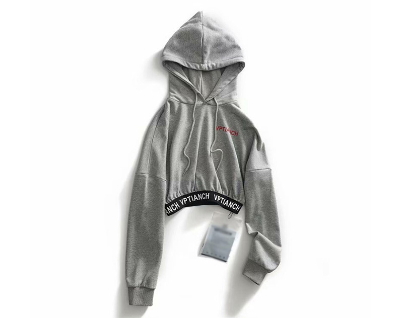 Fashion White Letter Printed Hooded Sweater,Hoodies