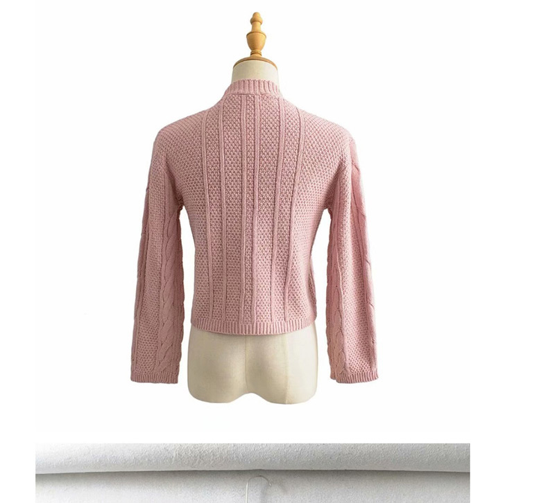 Fashion White Twisted V-neck Single-breasted Cardigan Sweater,Sweater