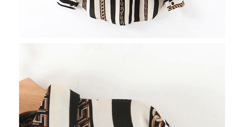 Fashion White Vertical Stripes Hot Stamping Shirt,Blouses