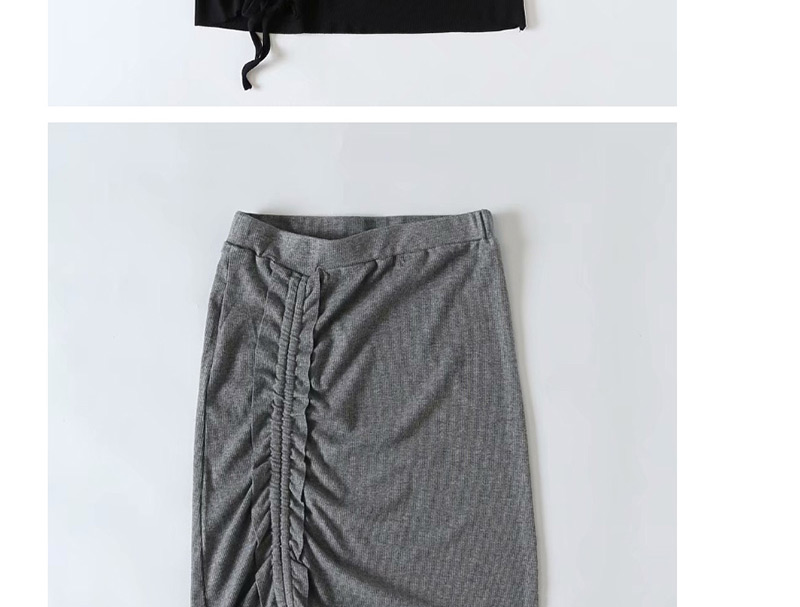 Fashion Black Drawstring Skirt,Skirts