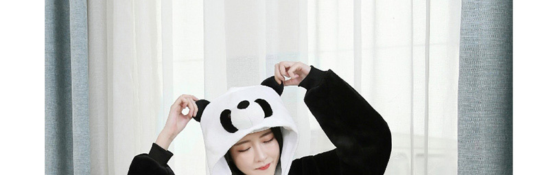  Three-dimensional Panda Flannel Cartoon One-piece Pajamas,Others