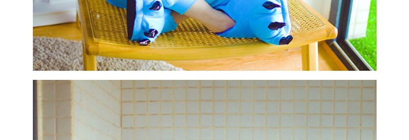  Blue Rabbit Flannel Cartoon One-piece Pajamas,Others