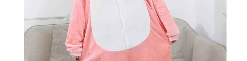  Pink Huskies Flannel Cartoon One-piece Pajamas,Others
