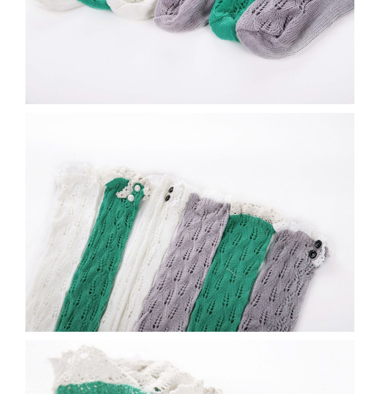 Fashion Green Lace Side Tube Pile Wool Socks,Fashion Socks
