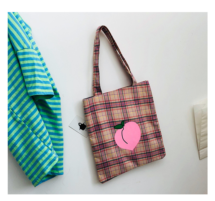 Fashion Peach Fruit Printed Canvas Shoulder Crossbody Bag,Messenger bags