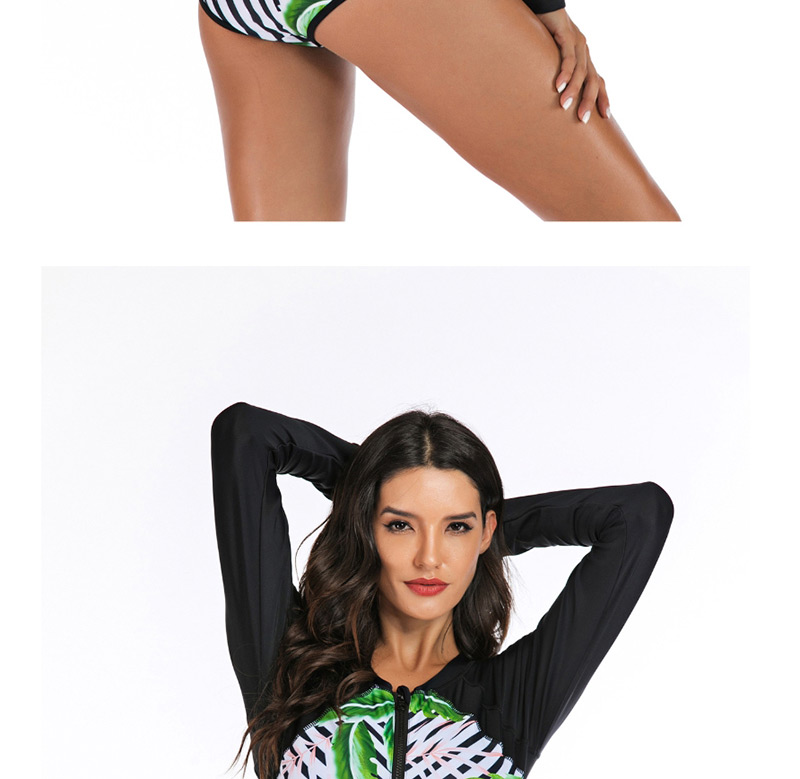 Fashion Green Siamese Short-sleeved Surf Suit,One Pieces