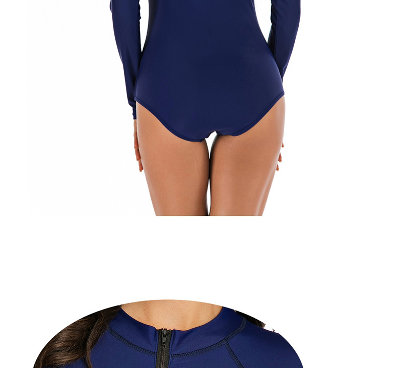 Fashion Dark Blue Siamese Short-sleeved Surf Suit,One Pieces