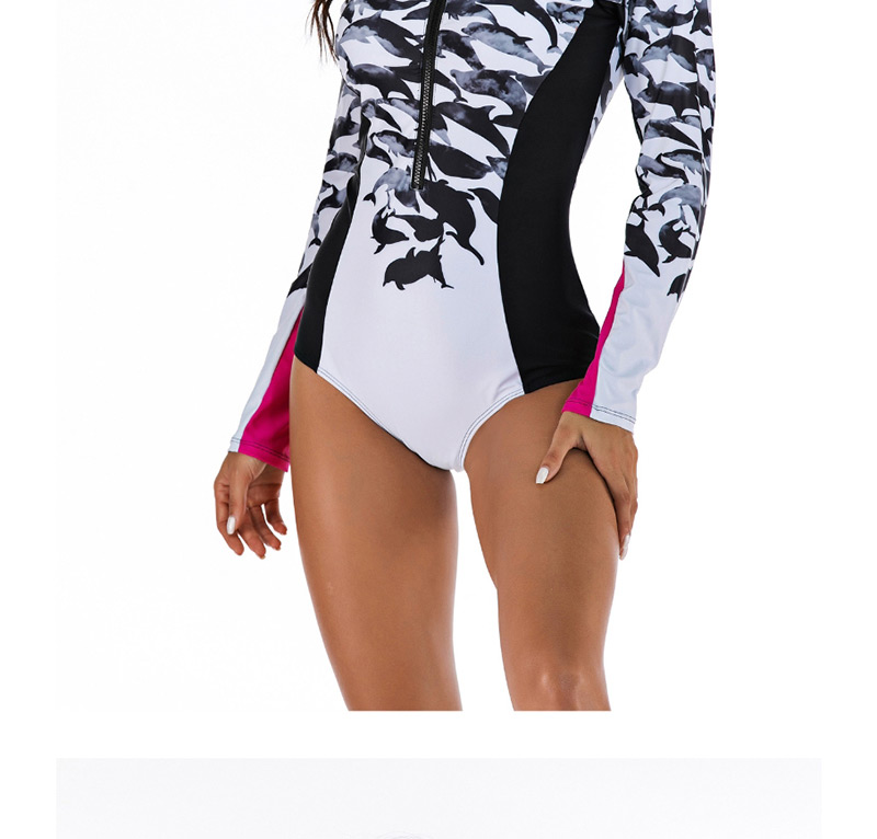 Fashion Black Siamese Short-sleeved Surf Suit,One Pieces