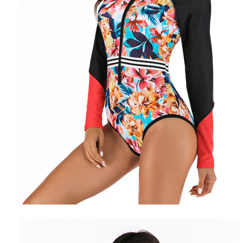 Fashion Color Siamese Short-sleeved Surf Suit,One Pieces