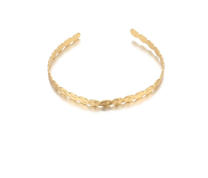 Fashion Gold Shell Gravel Gold Beads Water Ripple Alloy Bracelet Five-piece,Fashion Bracelets