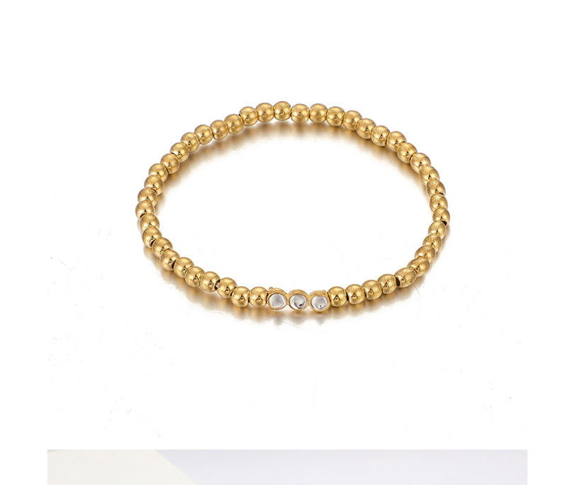 Fashion Gold Shell Gravel Gold Beads Water Ripple Alloy Bracelet Five-piece,Fashion Bracelets