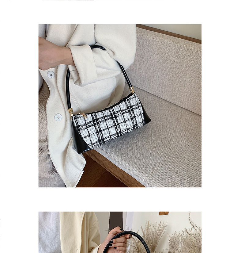Fashion White Plaid Shoulder Diagonal Tote,Messenger bags