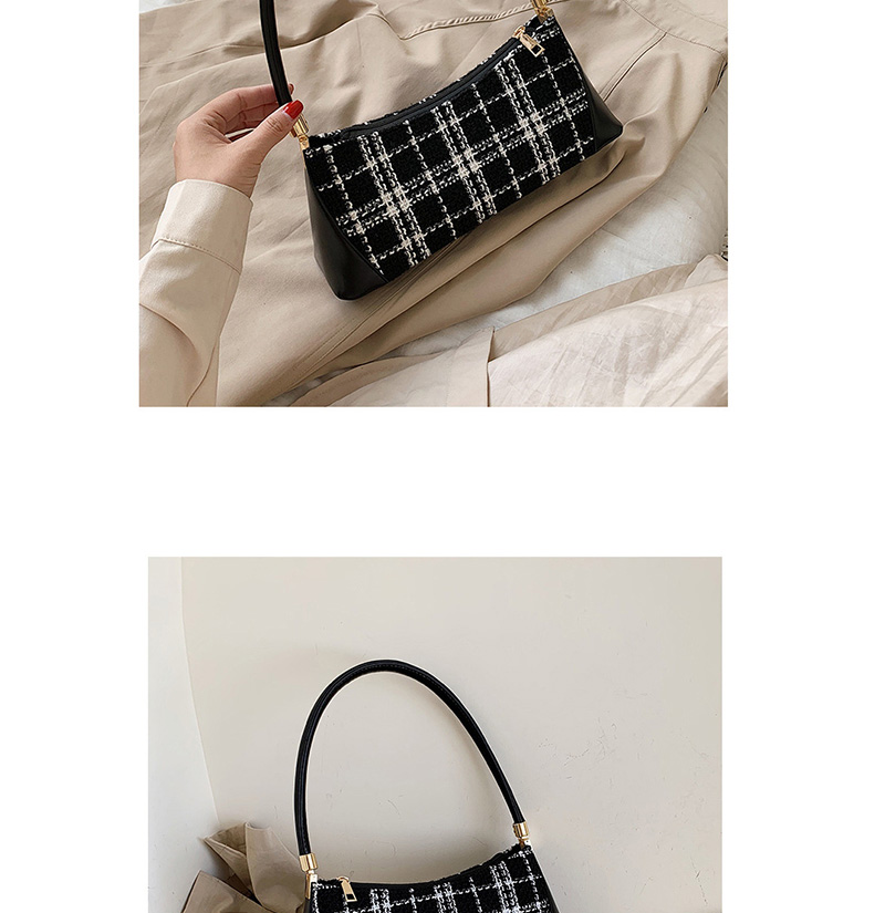 Fashion Black Plaid Shoulder Diagonal Tote,Messenger bags