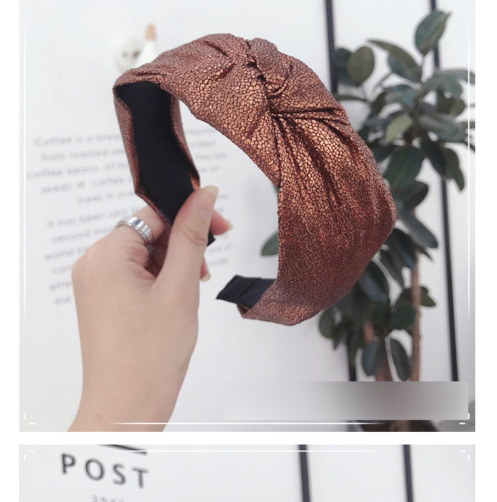 Fashion Beige Cloth Hot Stamping Knot Wide-brimmed Headband,Head Band